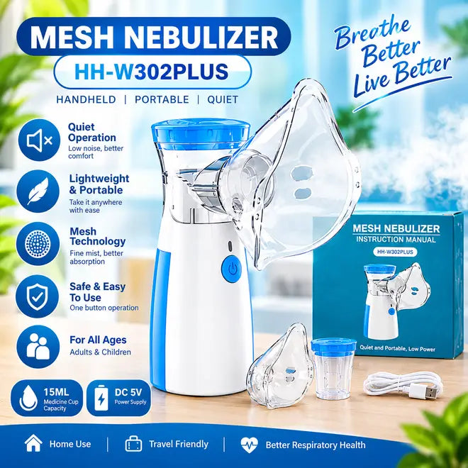 OzenCare™ Portable Mesh Nebulizer USB - Allergy & Chest Relief Kit (Kids & Adults)